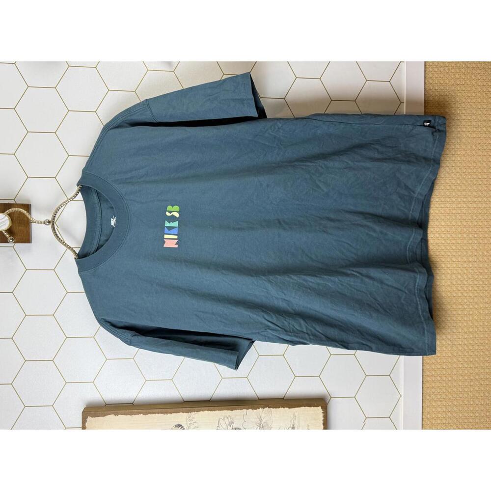 Nike Men's Nike Blue Loose Alphabet Logo Geometry Pattern Tee - Size - Medium - Picture 6 of 6